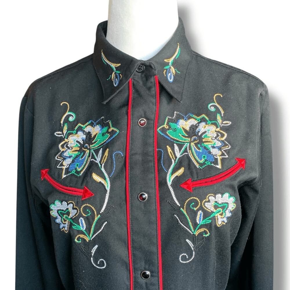 Vintage Roper Embroidered Western Shirt‎ Floral Arrow Snap Front Boho Cowgirl